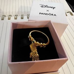 Disney x Pandora Thanos Gauntlet Pendant and Infinity Stone Ring (size 9)